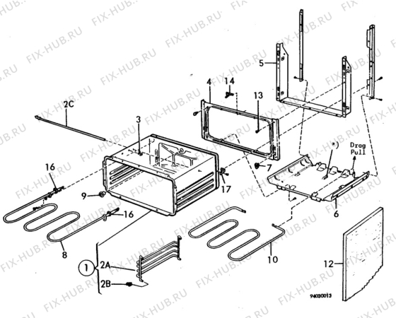 Взрыв-схема посудомоечной машины Electrolux CF169B - Схема узла H10 Oven Cavity (small)