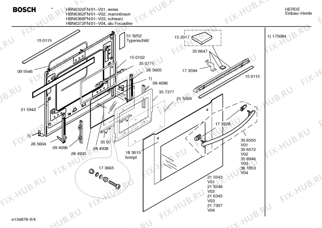 Схема №1 HBN6372FN с изображением Инструкция по эксплуатации для электропечи Bosch 00582855