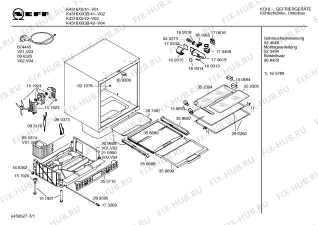 Схема №3 KU15R441 с изображением Компрессор для холодильника Bosch 00141905