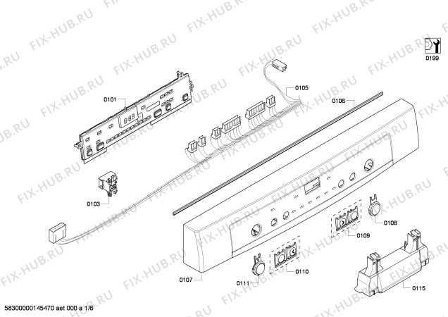 Схема №2 SHE6AF05UC с изображением Панель управления для посудомоечной машины Bosch 00683944