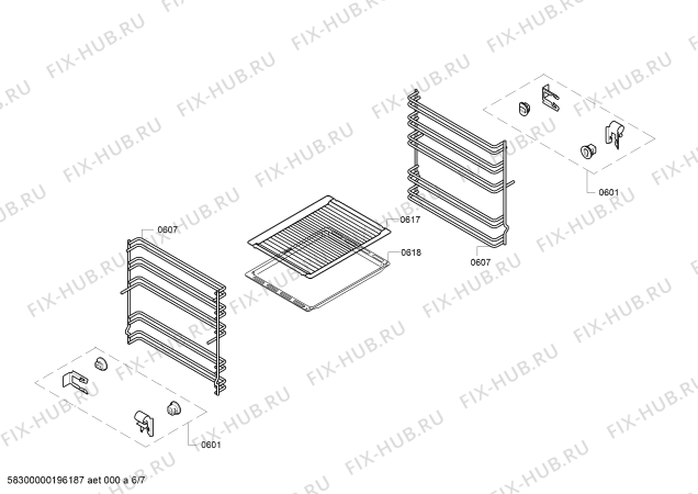Взрыв-схема плиты (духовки) Bosch HGA233151R - Схема узла 06