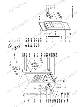 Схема №1 ARC 1798/1/IX   WP с изображением Панель управления для холодильника Whirlpool 481245228837