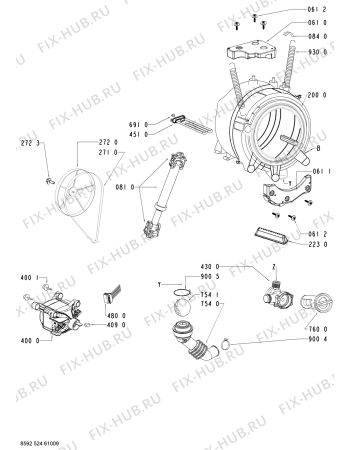 Схема №1 AWO/D 1446 EX с изображением Обшивка для стиралки Whirlpool 480111100587