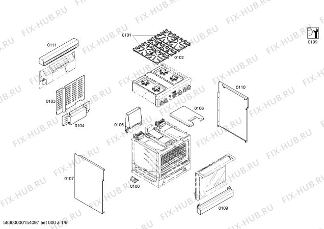 Схема №4 PG304BLP с изображением Инструкция по эксплуатации для плиты (духовки) Bosch 00591983