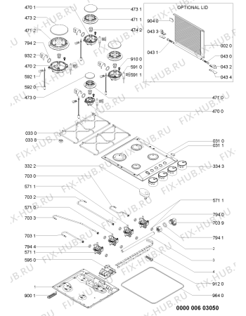 Схема №1 AKS370IX (F093576) с изображением Наставление для плиты (духовки) Indesit C00381623