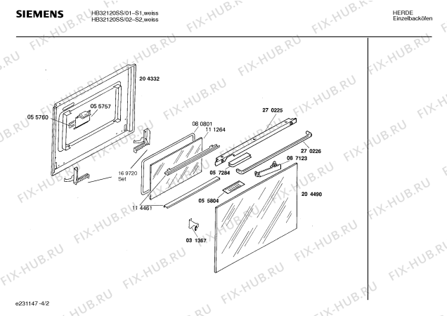 Взрыв-схема плиты (духовки) Siemens HB32120SS - Схема узла 02