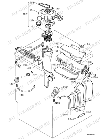 Взрыв-схема стиральной машины Electrolux EW1269W - Схема узла Dryer 265