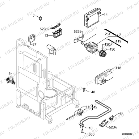 Взрыв-схема посудомоечной машины Zanussi ZDT6252 - Схема узла Electrical equipment 268