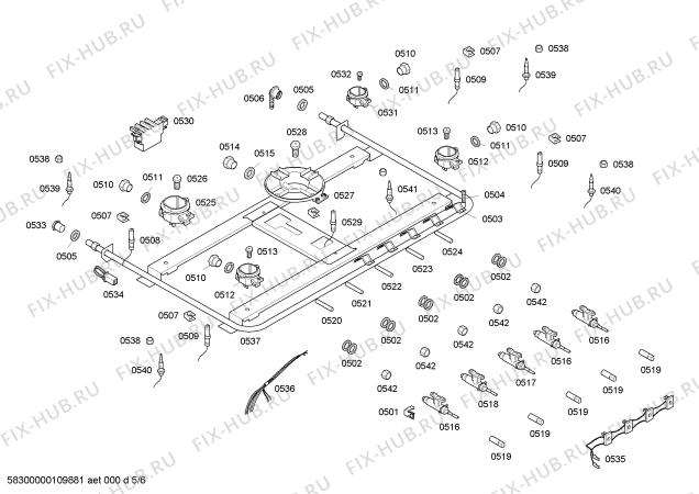 Схема №4 HSK66I80EB FOGAO P4I 76 с изображением Панель управления для плиты (духовки) Bosch 00470125