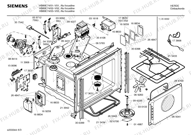 Схема №3 HB89E74 с изображением Инструкция по эксплуатации для электропечи Siemens 00526339