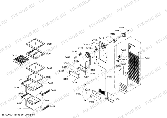 Взрыв-схема холодильника Balay 3FA6786A - Схема узла 04