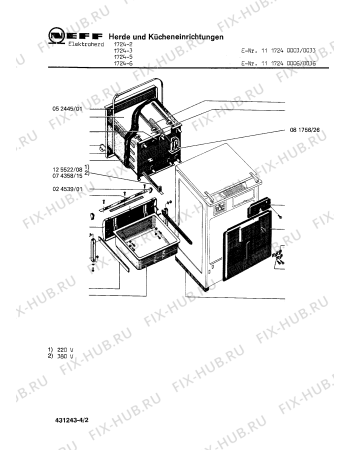 Взрыв-схема плиты (духовки) Neff 1724-2 - Схема узла 02