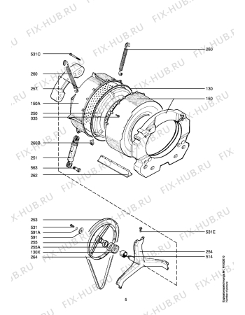 Взрыв-схема стиральной машины Aeg Electrolux LAV58200 - Схема узла Functional parts 267