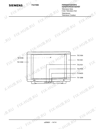 Схема №8 FS275M6 с изображением Инструкция по эксплуатации для телевизора Siemens 00531051