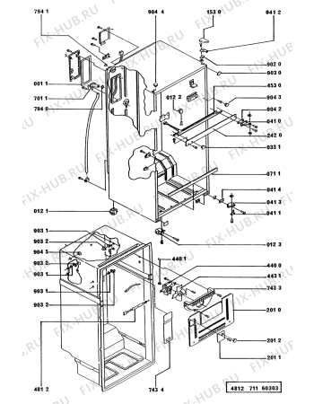 Схема №2 ARG 475/D00 3XARG475WP01 с изображением Обшивка для холодильника Whirlpool 481946089108