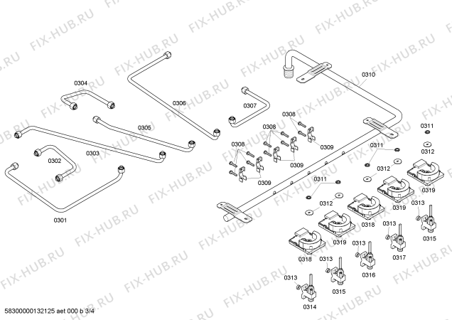 Схема №1 SGSX305FS Thermador с изображением Варочная панель для духового шкафа Bosch 00680626