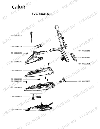 Схема №1 FV9770E0/23 с изображением Подошва для утюга (парогенератора) Tefal CS-00143255