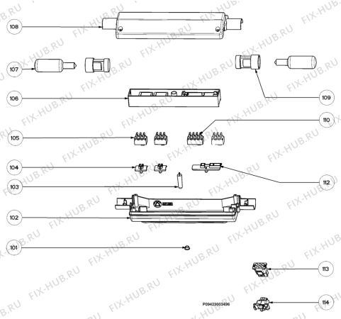 Взрыв-схема вытяжки Zanussi ZHC705X/GB - Схема узла Section 2