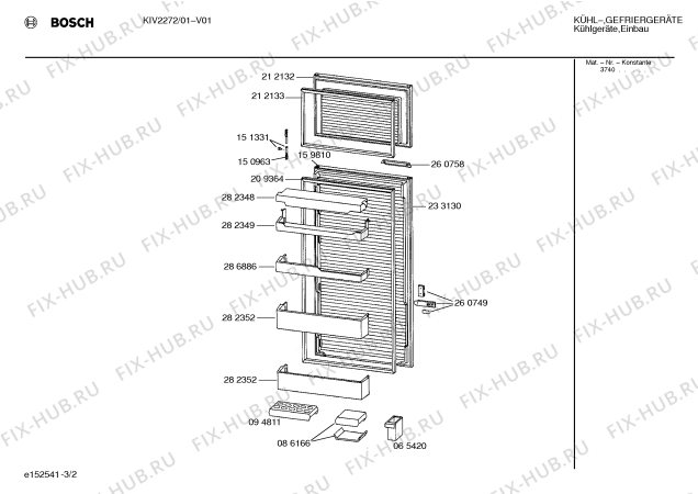 Взрыв-схема холодильника Bosch KIV2272 - Схема узла 02
