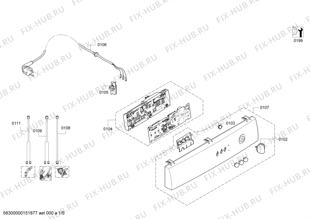 Схема №2 WTC84101FG с изображением Панель управления для сушильной машины Bosch 00677181