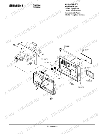 Схема №2 RK759G6 с изображением Панель для плиты (духовки) Siemens 00758680