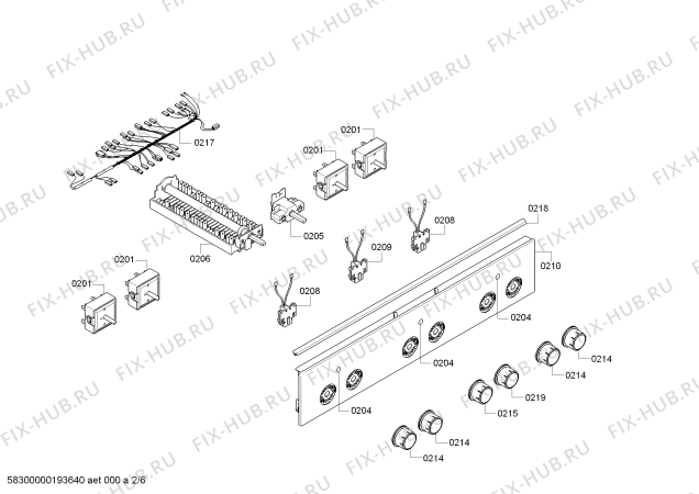 Взрыв-схема плиты (духовки) Bosch HCA422128U - Схема узла 02