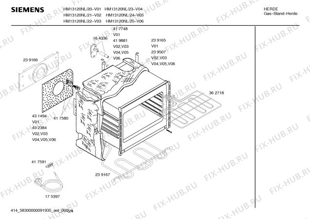 Схема №3 HM13120NL Siemens с изображением Инструкция по эксплуатации для электропечи Siemens 00583706