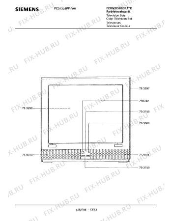 Взрыв-схема телевизора Siemens FC313L6FF - Схема узла 13