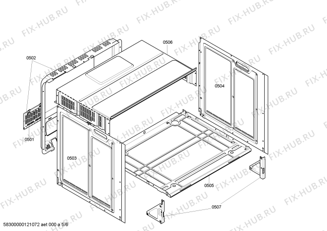 Взрыв-схема плиты (духовки) Bosch HEN320551 - Схема узла 05