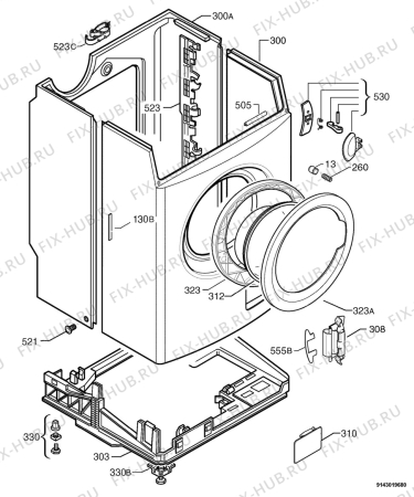 Взрыв-схема стиральной машины Zanussi ZWH520 - Схема узла Housing 001