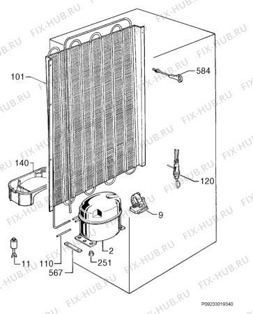 Взрыв-схема холодильника Electrolux ERC26291X8 - Схема узла Cooling system 017