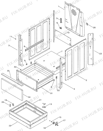 Взрыв-схема плиты (духовки) Electrolux CF864A - Схема узла H10 Chassis