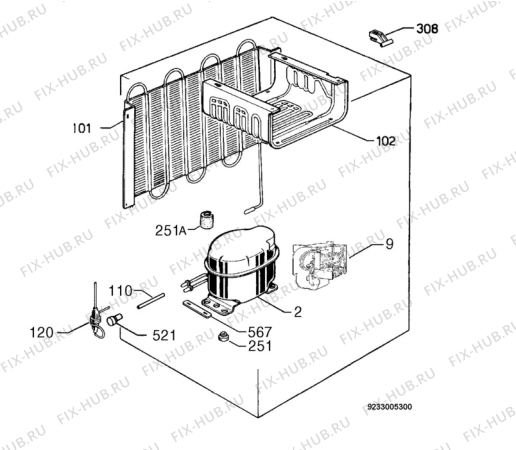 Взрыв-схема холодильника Zanussi ZI1450 - Схема узла Cooling system 017