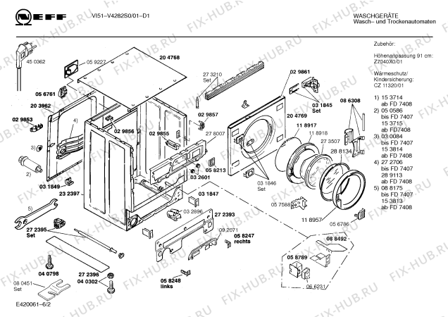 Взрыв-схема стиральной машины Neff V4282S0 VI51 - Схема узла 02