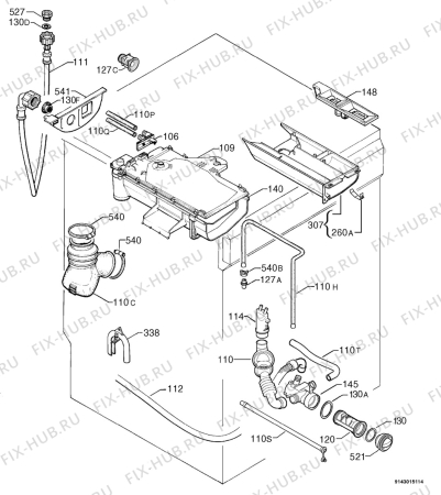 Взрыв-схема стиральной машины Electrolux EWW1649 - Схема узла Hydraulic System 272