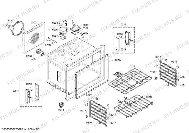 Схема №3 BO280630 с изображением Ремкомплект для плиты (духовки) Bosch 00710952