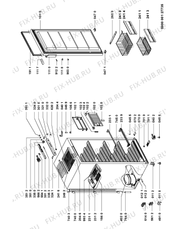 Схема №1 CVT 4240 с изображением Часть корпуса для холодильной камеры Whirlpool 481244069106