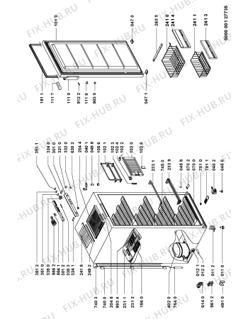 Схема №1 AFB 740 P с изображением Лоток (форма) для холодильника Whirlpool 481945819148