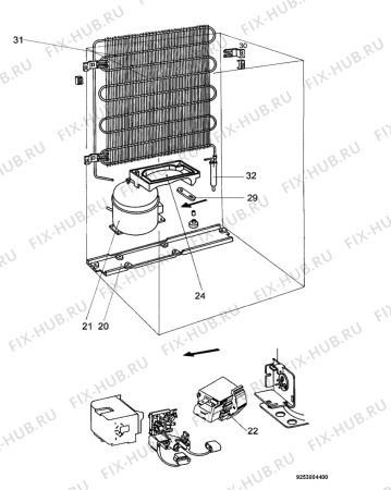 Взрыв-схема холодильника Far R2285 - Схема узла Cooling system 017