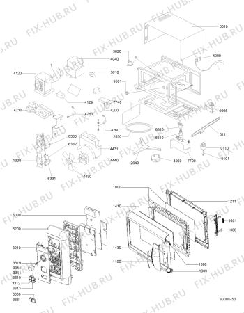 Схема №1 AMW 232 BL с изображением Корпусная деталь для микроволновой печи Whirlpool 481244011797