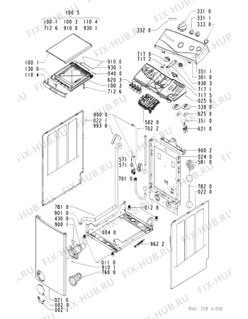 Схема №2 AWT 2285 с изображением Обшивка для стиралки Whirlpool 481245215416