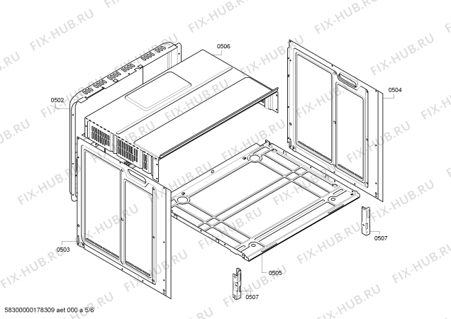 Схема №5 3HB411XM Balay с изображением Фронтальное стекло для плиты (духовки) Bosch 00713417