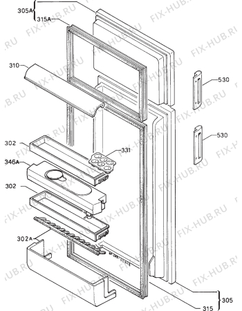 Взрыв-схема холодильника Zanussi ZF66/14 - Схема узла Door 003