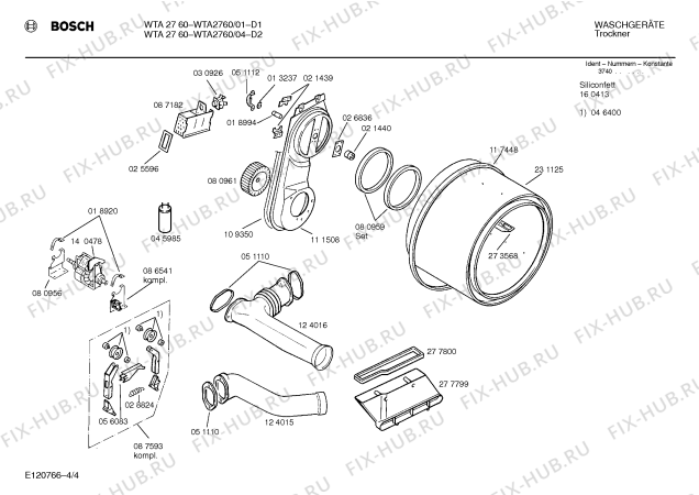 Схема №2 WTA2760 с изображением Панель для электросушки Bosch 00280955