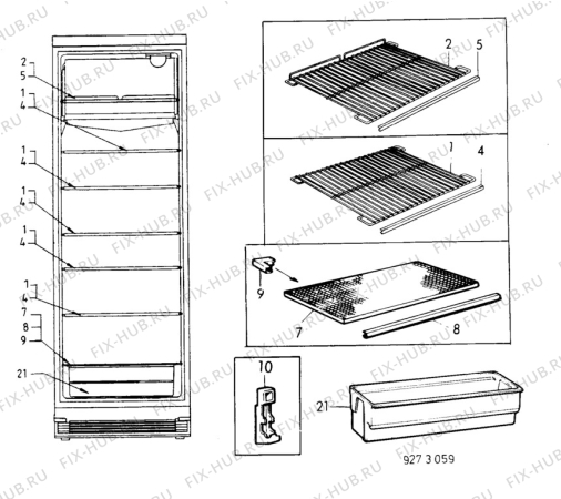 Взрыв-схема холодильника Zanussi Z3860PR - Схема узла C10 Interior
