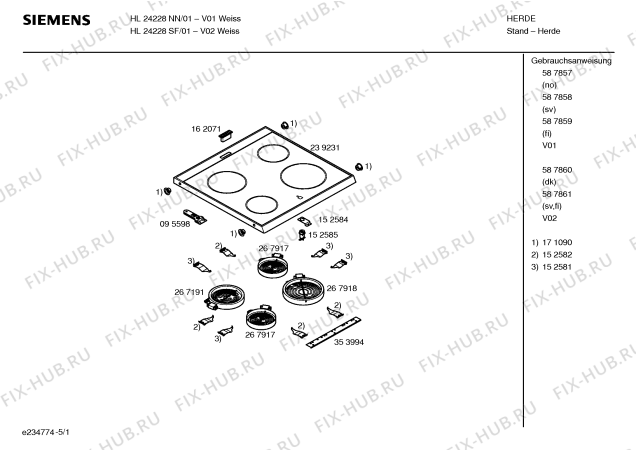 Схема №2 HL24228SF с изображением Инструкция по эксплуатации для духового шкафа Siemens 00587860