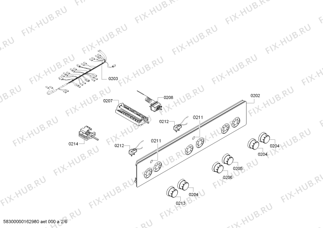 Схема №3 HGV72D121F с изображением Кабель для электропечи Bosch 00658166