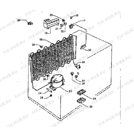 Взрыв-схема холодильника Zanussi ZCF164 - Схема узла Cooling system 017