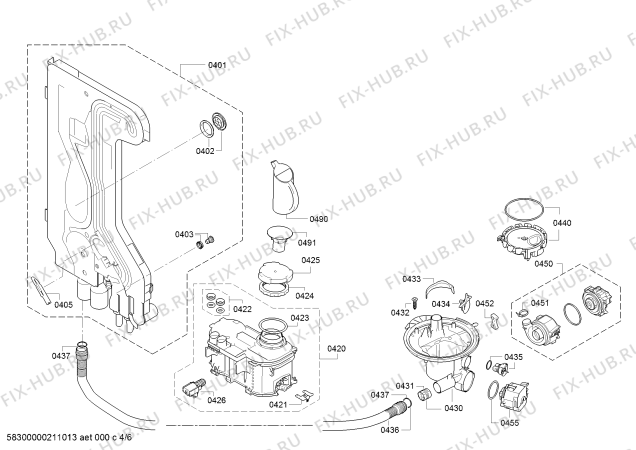 Взрыв-схема посудомоечной машины Junker JS04IN50C - Схема узла 04