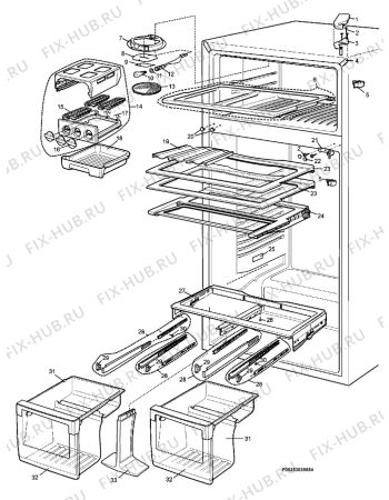 Взрыв-схема холодильника Electrolux END52810W-RE - Схема узла Section 4